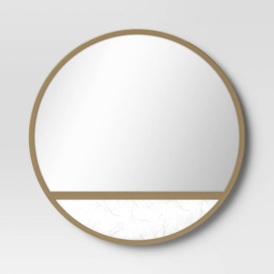 24" Round Wall Mirror Marble for Entryways, Washrooms, Living Rooms - Threshold