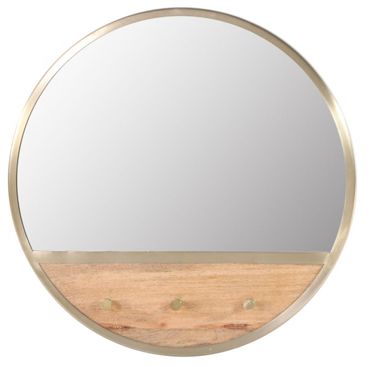 Round Wall Mirror with Hooks - Threshold™