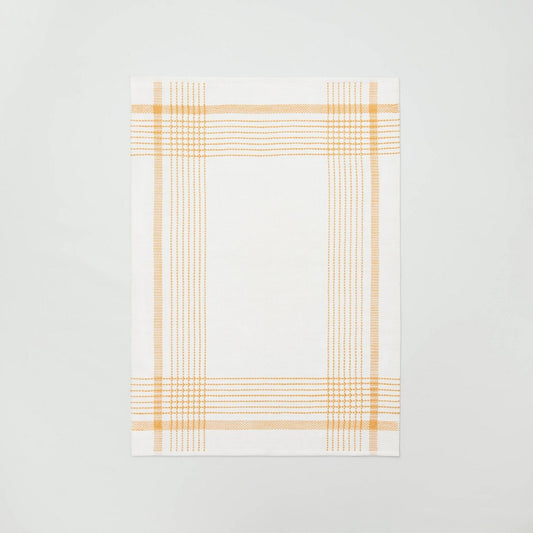 5' x 7' Mixed Border Stripe Indoor/Outdoor Hand Made Area Rug Gold - Hearth & Hand with Magnolia