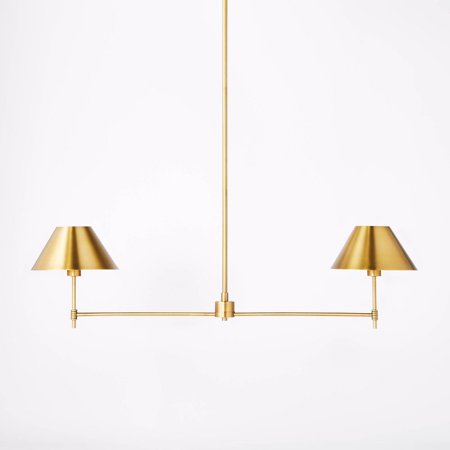 Metal Two Arm Shaded Chandelier Ceiling Light Brass - Threshold designed with Studio McGee