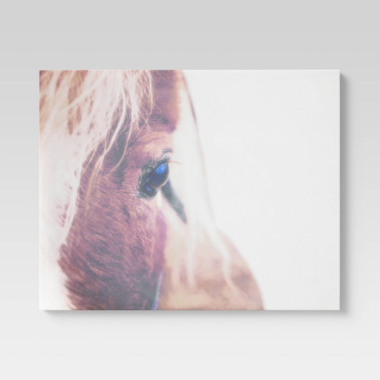 24" x 30" Horse Closeup Canvas Brown - Threshold